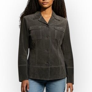 Classic Entier Black Suede Leather Jacket (854)